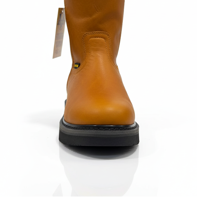 Men's Work Boots E-715 Honey Round Toe Work Boots With Striped Sole