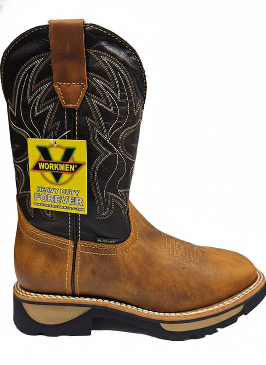 Men's Work Boots E-6480 Crazy Miel Leather Square Toe kansas (SIN) NGO-OCR