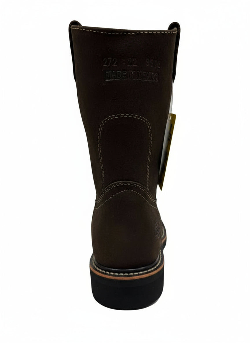 Men's Work Boots E-922 Square Toe Crazy Leather Chocolate