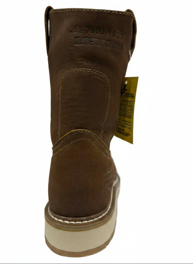 Men's Work Boots E-7600 Crazy Cafe Square Steel Toe
