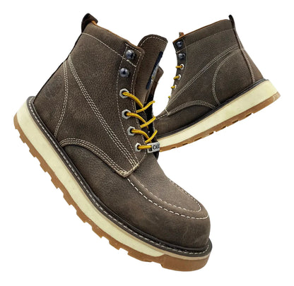 Men's Work Boots Caribu E-363 Floter Café Round Toe