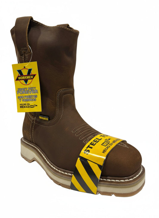 Men's Work Boots E-7600 Crazy Cafe Square Steel Toe