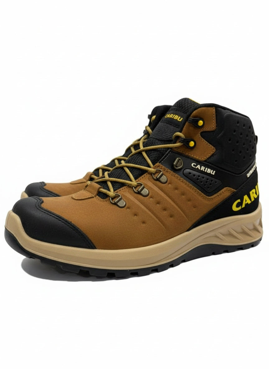 Men's Work Boots Caribu E-356 Nobuck Cajeta Round Toe