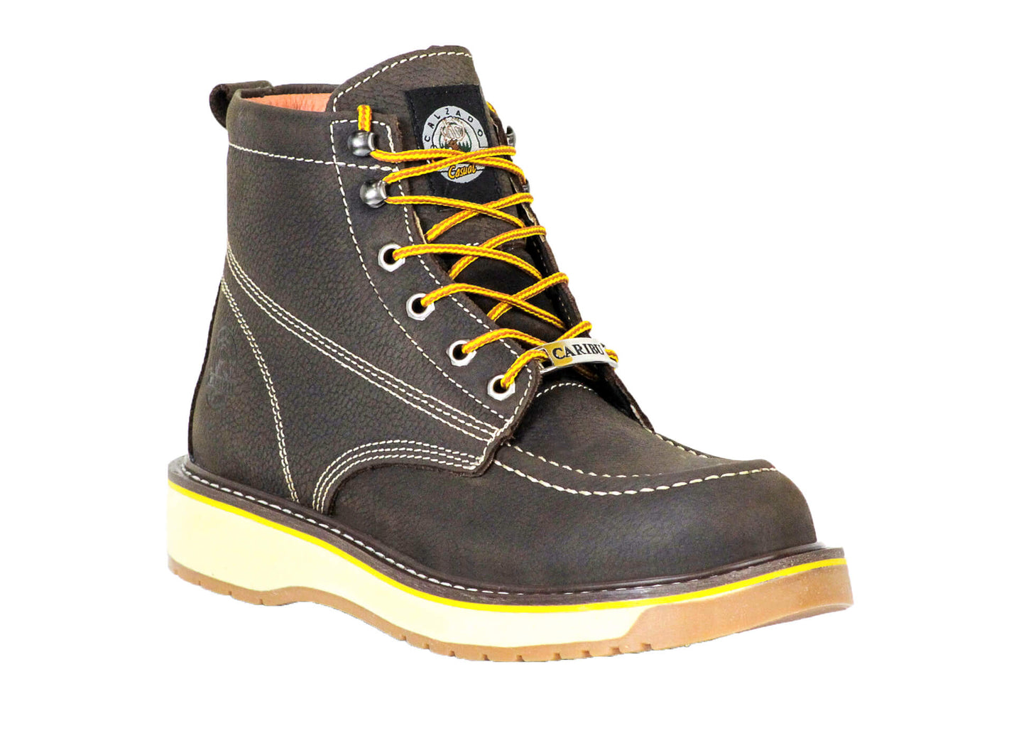 Men's Work Boots Caribu E-363 Floter Café Round Toe